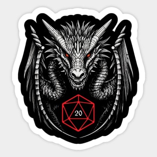 D20 Dragon Sticker